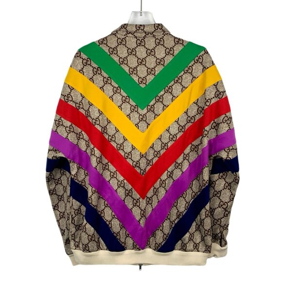 Gucci Monogram Rainbow Chevron Track Jacket With Zip Closure - Picture 2 of 8